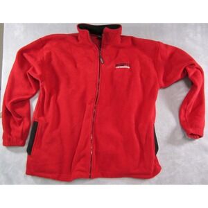 Vintage ESPN Magazine Fleece Sweater Men's Extra Large Red Full Zip 2 Pockets